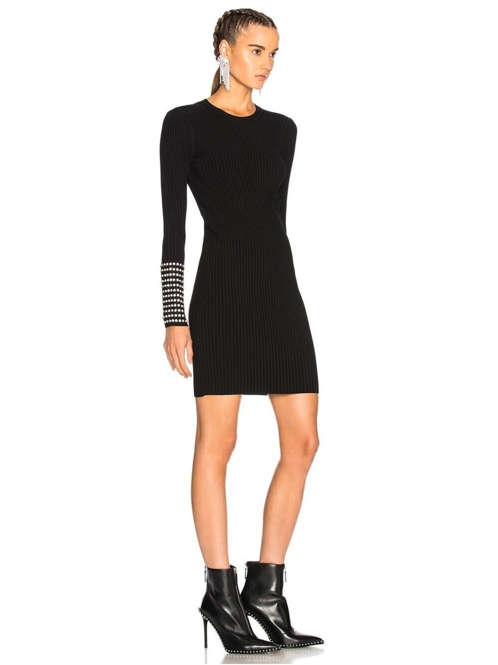 ALEXANDER WANG Long Sleeve Dress with Crystal Cuff Detail - Picture 3 of 10